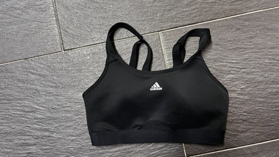 adidas Powerreact Training Sport-BH Top mittlere Stützkraft Cup A-C schwarz