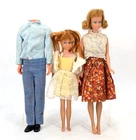 Vintage Mattel 1962 Midge, 1963 Kipper & 1968 Ken Doll Lot w/ Clothes