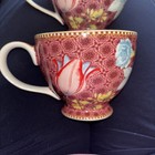  Potters Studio 2 Tea Coffee Cup Mug Large red w/ Pink Flowers 14 Oz  PRETTY — photo 4