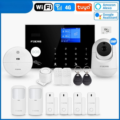 WIFI Alarm System Wireless Burglar Security APP Control Siren Motion Detector