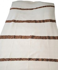 Handwoven Ethiopian Cotton Tablecloth - Traditional Habesha Tibeb Throw Runner