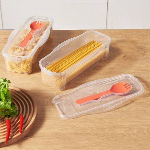 Microwave Pasta Cooker 44oz Food Cooking Box with Strainer & Flatware - Picture 5 of 12