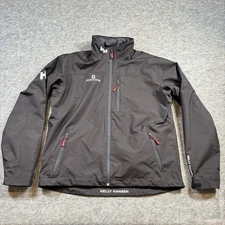 Helly Hansen Crew Midlayer Jacket Mens Large Full Zip Mock Neck Company Logo