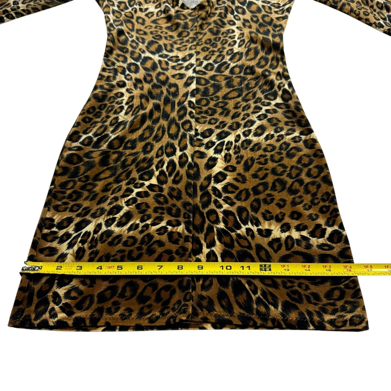 VALENTINO Mini Abito Vintage Anni 90 Y2k J. Valentine Cappuccio Fuzzy Stampa Ghepardo Ghepardo S