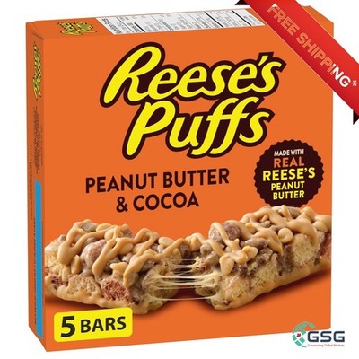 REESE'S PEANUT BUTTER & COCOA CEREAL BARS - 5 PACK