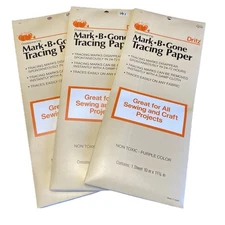 Dritz White Mark-B-Gone Tracing Paper 10" x 11-3/4" (3) NOS 1987 Sewing & Crafts
