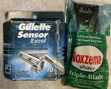 Gillette Sensor Excel (10) CARTS (WEATHERED PACK) +2 Non-Gillette Razors