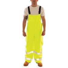 TINGLEY O24122 Rain Bib Overall,Class E,Yellow/Green,S 8FFC0