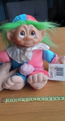 Vintage großer Dam Narr/Clown Troll mit Hut, Etikett noch angebracht