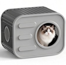 Insulated Weatherproof Outdoor Cat House for Winter Black