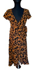 SHEIN leopard print Wrap dress, Geo print maxi dress Size Small