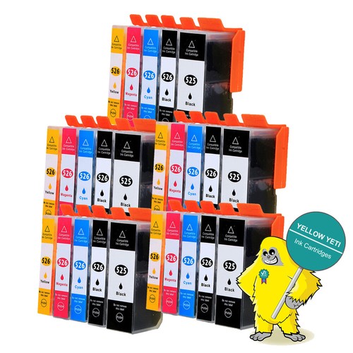 Katie's Edible Ink Cartridge Set For Canon Pixma MG5150 MG5250 MG5350 - 5 Pack (525/526)