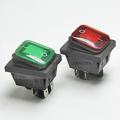 KCD4 Rocker Switch Waterproof Button Push On/Off Switch With Green Red light