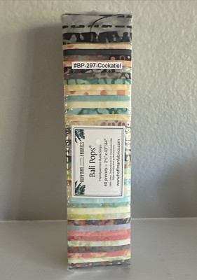 Hoffman Fabrics Bali Pops Batik Cotton Strips Pack Cockatiel #BP-297 40 Pieces