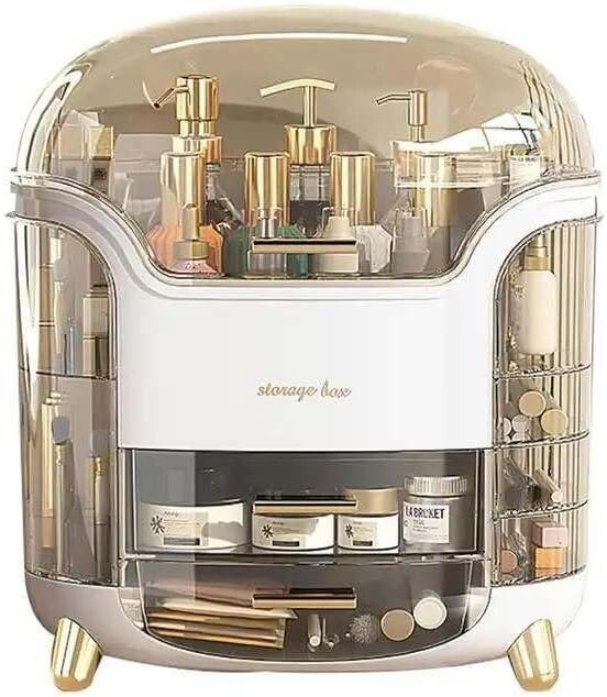 Makeup bag Storage Box, Countertop Portable Vanity Cosmetics MAKE UP bathroom-image