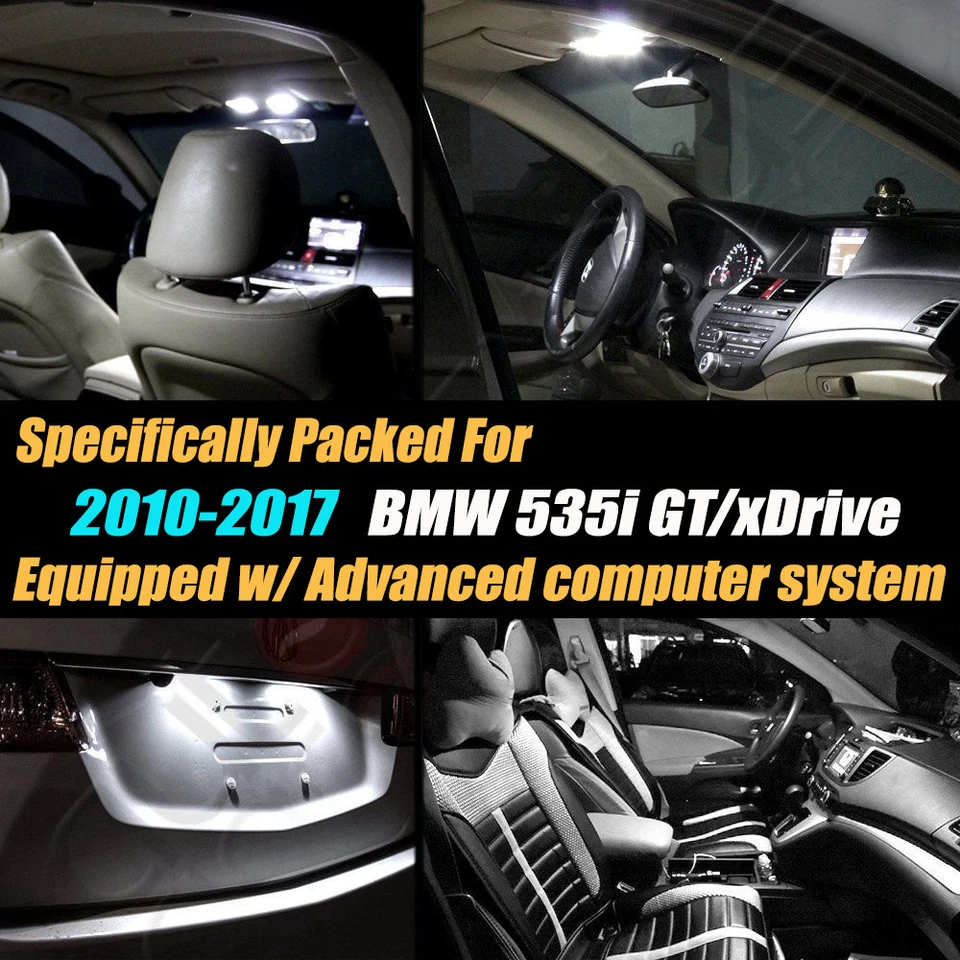 Kit de luz branca interna de LED 18 peças sem erros para 2010-2017 BMW 535i GT/xDrive  - Imagem 2 de 4