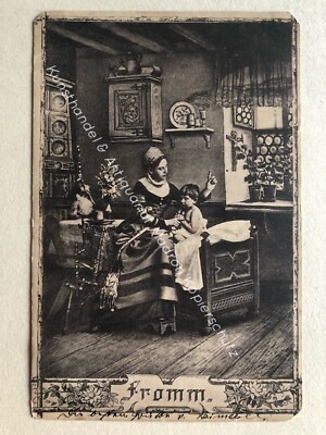 Postcard motif mother child postmark single circle Hüttau around 1899, artist postcard Fromm