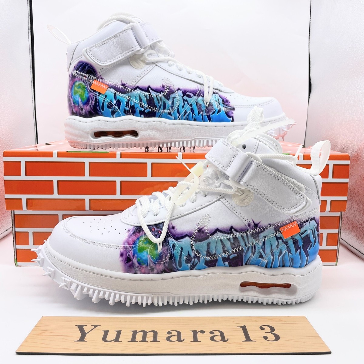 Off White Nike Air Force 1 Mid Graffiti DR0500-100 Men's Size | eBay