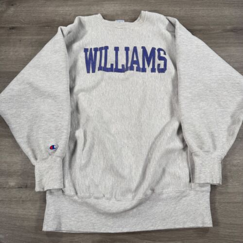 Vintage 90s Williams College Champion Reverse Weave Sweatshirt Gray Purple XL - Bild 2 von 9
