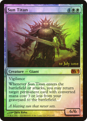 MTG  FOIL Sun Titan (Prerelease) (Magic 2011 Core Set)  - Promo #035