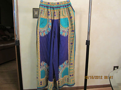 Vintage Women's BoHo Hippie Harem Pants/Skirt-1960's-70's-Great Pattern & Bright