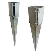 Fence Post Holder Support Drive In Spike Galvanised For 75mm or 100mm Posts