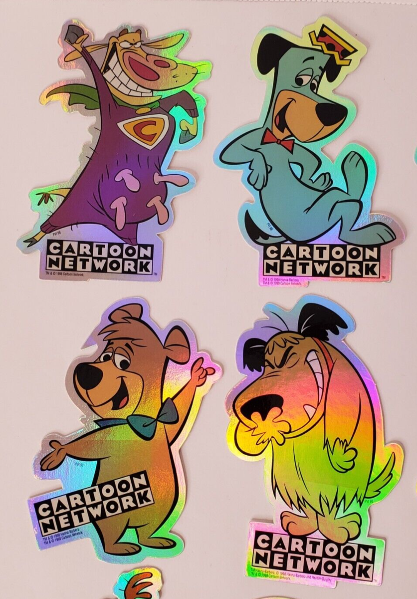 Lot of 14 Vintage 1998 Cartoon Network Prism Holo Vending Stickers