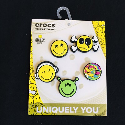 CROCS SMILEY WORLD slides - M12 - Jibbitz/ Smiley Faces Amazon.com: Crocs Smiley World Shoe Charms, Pack of 5  main image 3