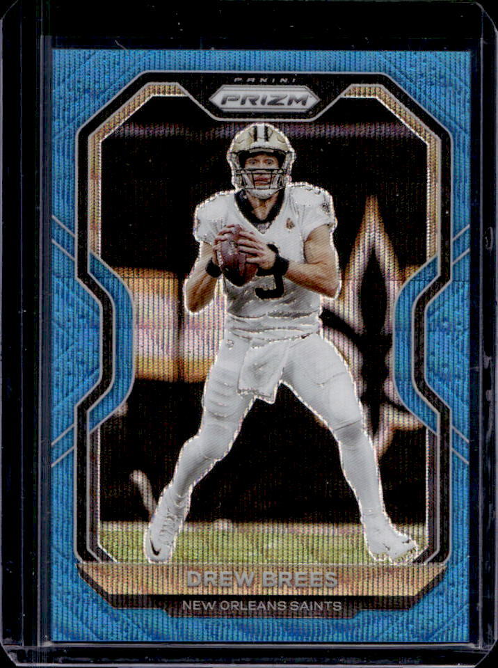 2020 Panini Prizm Drew Brees Blue Wave Prizm #117/199 #243 New Orleans Saints