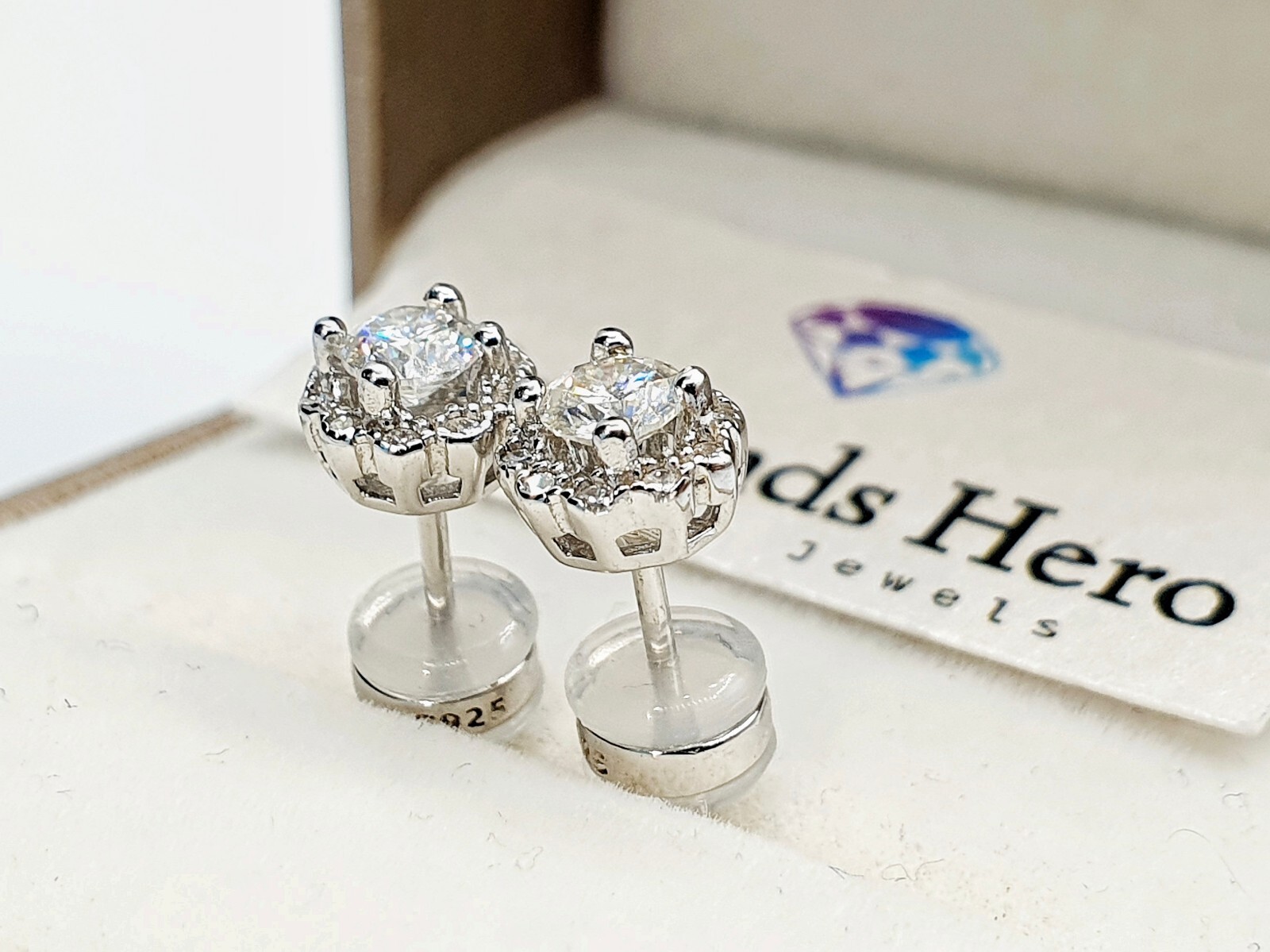 Boucles D'oreilles Diamant Moissanite 0.5 Ct - Argent Sterling, Certificat GRA