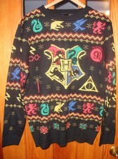 Harry Potter Hogwarts Houses Fair Isle Sweater - Size Medium - New with Tag