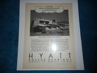 1935 Hyatt Bearings Advertisement: Allis Chalmers Model L Tractor Featured
