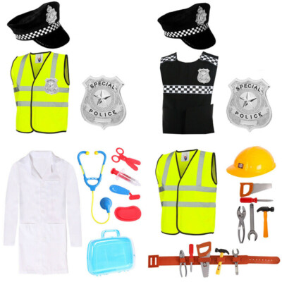 KINDER BERUF KOSTÜM POLIZEI ARZT TIERARZT BAUMEISTER WEIHNACHTSGESCHENK FANCY KLEID