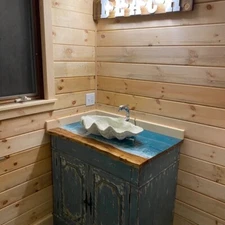 Blue Ocean Wave Epoxy Resin Dining Table Top Acacia Wooden Living Room Decors