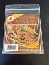 Mill Hill Autumn Harvest Counted Glass Bead Ornament Kit Jack-O-Lantern MHAH6