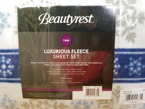Beautyrest twin size Luxurious fleece Twin sheet set NIP Retail $70 - Picture 6 of 7
