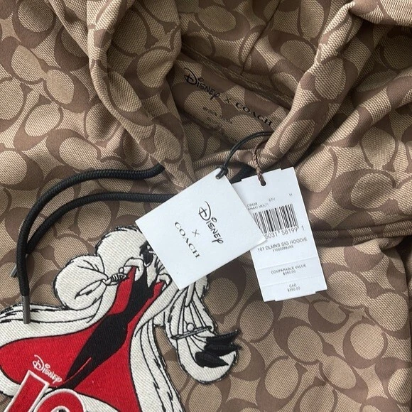 Felpa con cappuccio oversize Disney X Coach Signature 101 Dalmatians LOGO vestibilità media grande