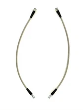 Braided SS Brake Hoses 18" Long with 7/16" Inch Banjo 3/8"-24 Inlet (Pack of 2)