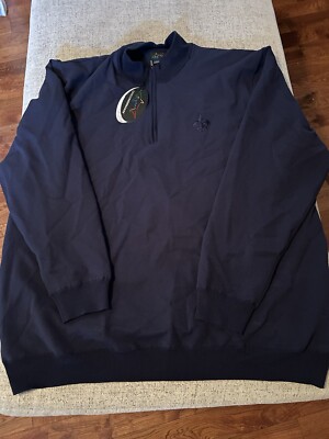 Greg Norman Weatherknit 1/4 Zip Pullover Sz 3XL New Orleans Saints Logo Blue NWT