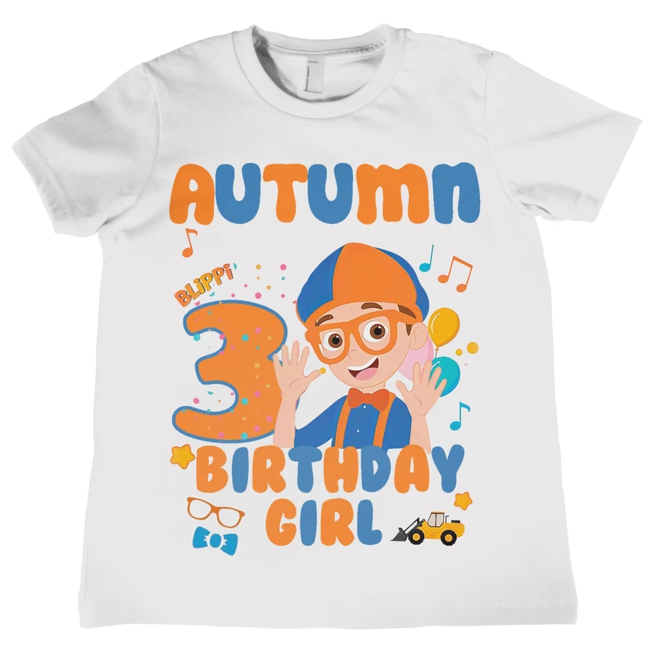 Camisas de cumpleaños Blippi personalizadas Blippi regalos para niños niñas fiesta de cumpleaños 2t 3t Foto 3 de 4