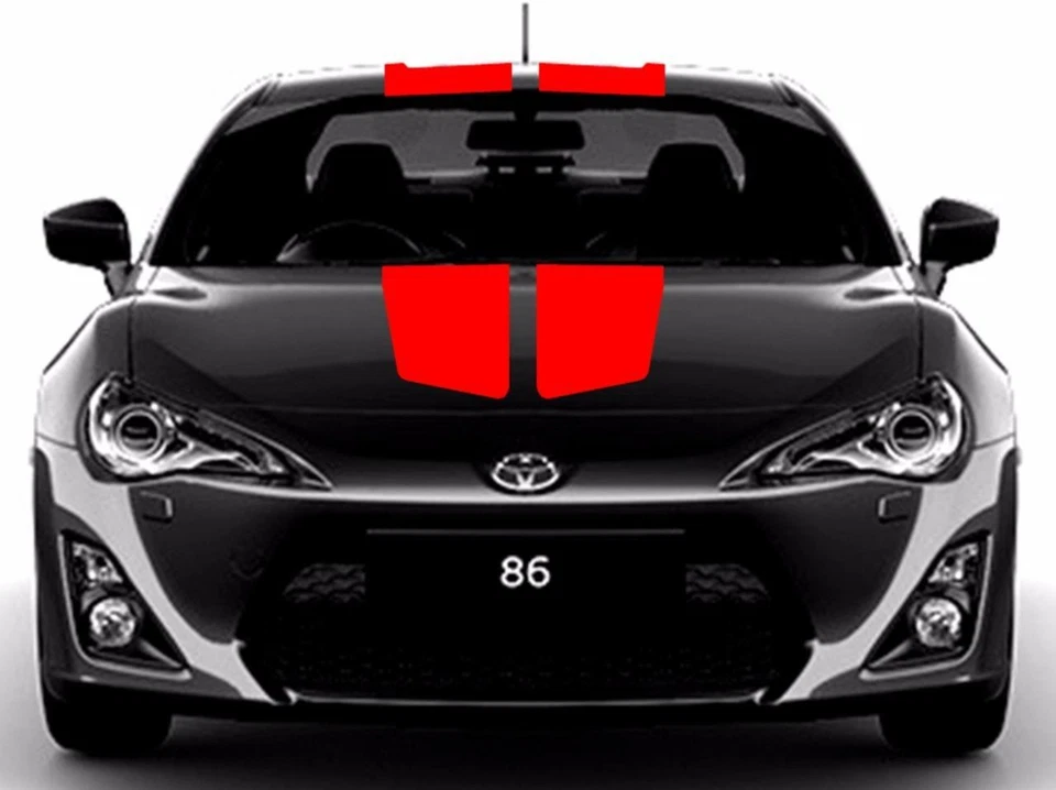 全新 Center Rally 运动赛车条纹 9 英寸双乙烯基贴花(适用于丰田 86) — 第 3/4 张图片