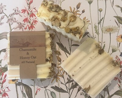 Chamomile & Honey Oat Bar Soap Cold Press Handcrafted/Homemade 4oz Calming Body