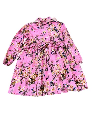 CHRISTINA ROHDE Girls Pink Floral Dress Ruffle Collar Eco Cotton Long Sleeve 7 - Picture 10 of 12
