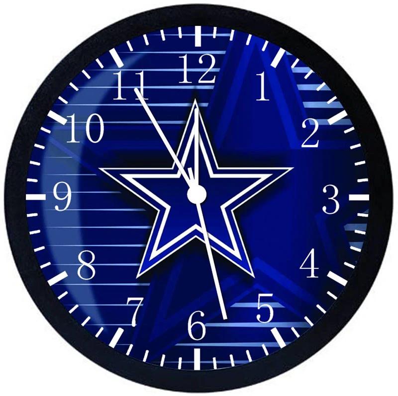 RUSCH Dallas Cowboys Black Frame Wall Clock Nice For Gifts or Decor Z16