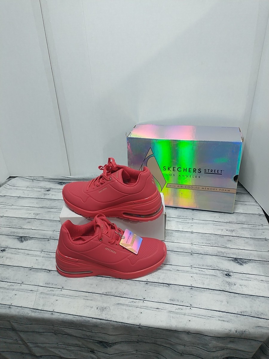 ku✳︎ Skechers Million Air Elevated Air 155401 Red Sneaker Women's SZ