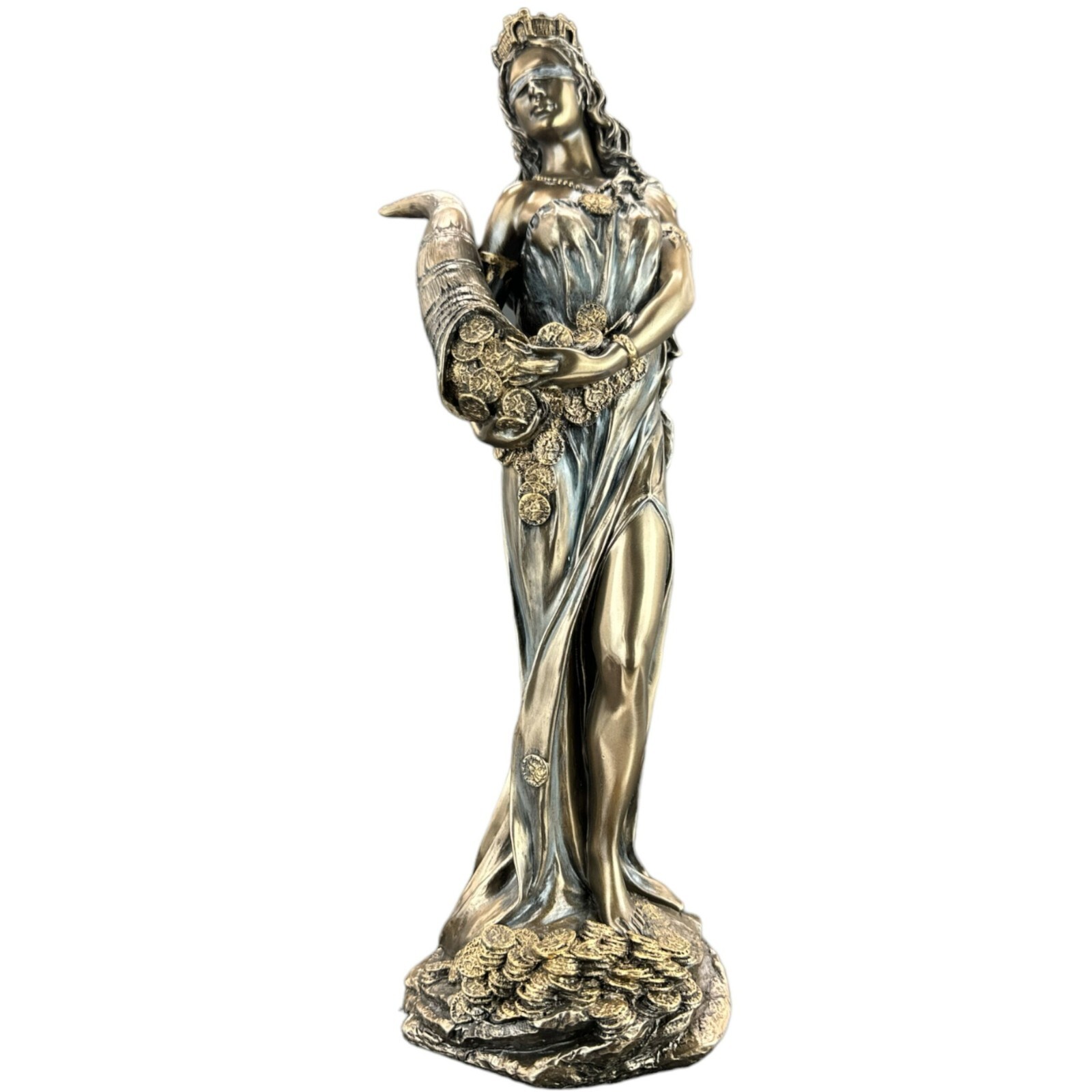 Statue Fortuna deesse facon bronze sculpture mythologique romaine de collection