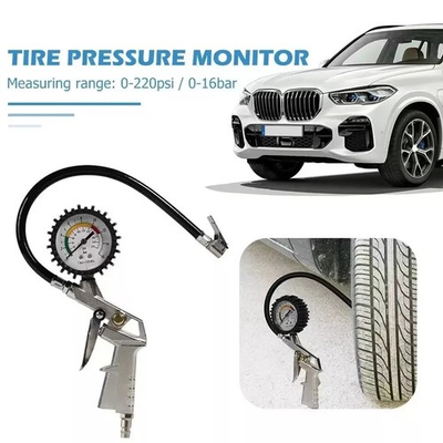 #ad Tire Inflator Gauge Flexible Hose 220 PSI Pistol Style Air Chuck Pneumatic $8.99