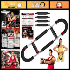 Adjustable Arm Trainer 30-160 lbs, Twister Chest Exerciser with Springs & Poster