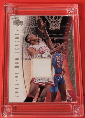 Scottie Pippen WORN WARM-UP PANTS SWATCH PIECE & UD LEGENDS CARD CHICAGO BULLS