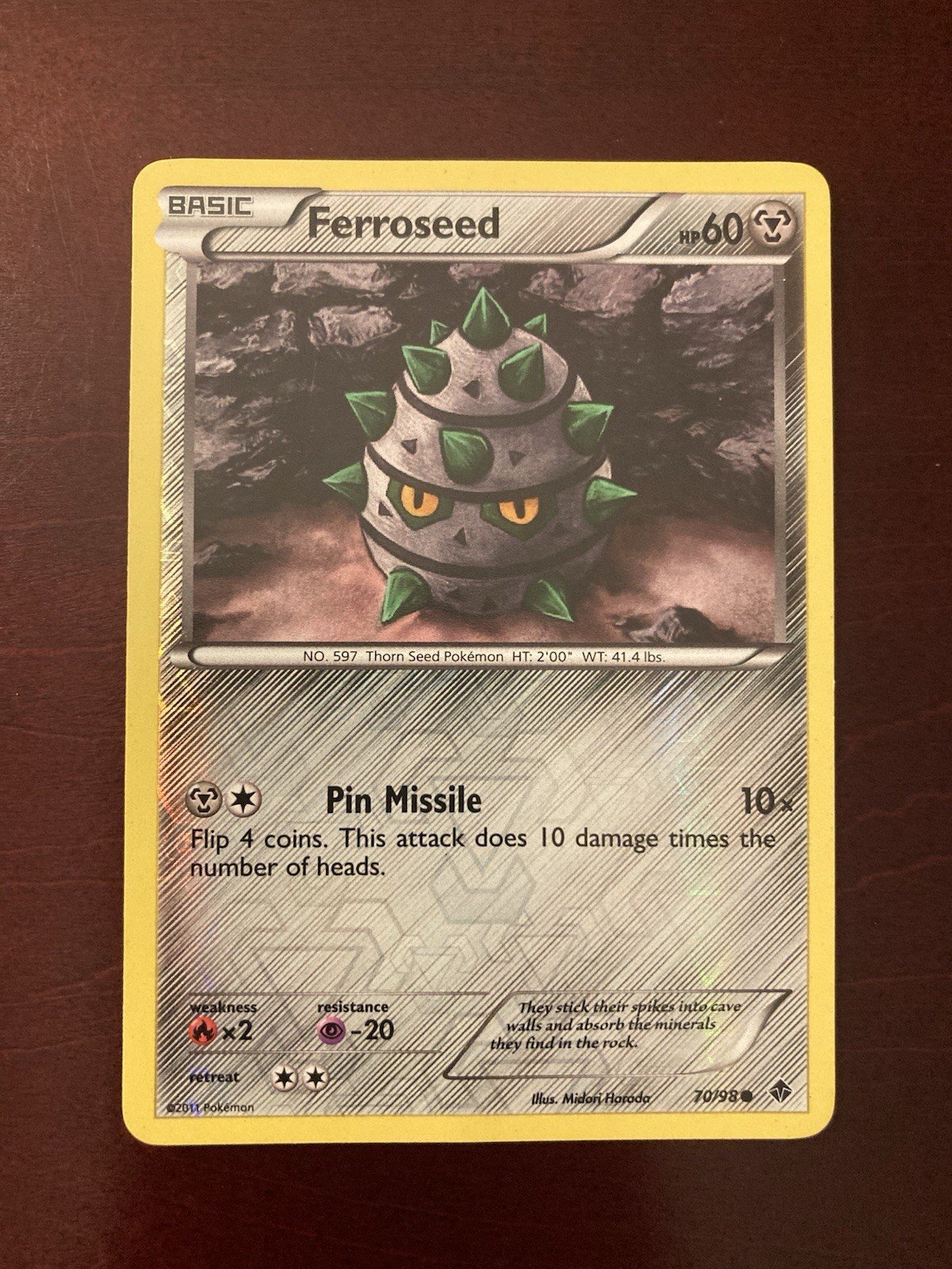 Ferroseed 70/98 Emerging Powers Reverse Holo Pokemon TCG Card